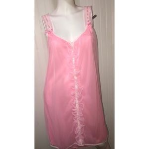Vintage Lingerie Sheer Pink Vintage Nightgown Slip